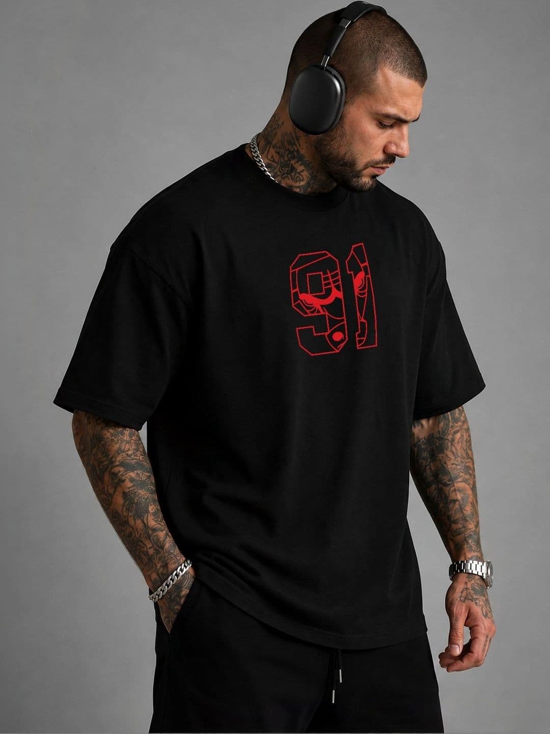 Moda Rapido Men Printed Drop-Shoulder Sleeves T-shirt thumbnail 2