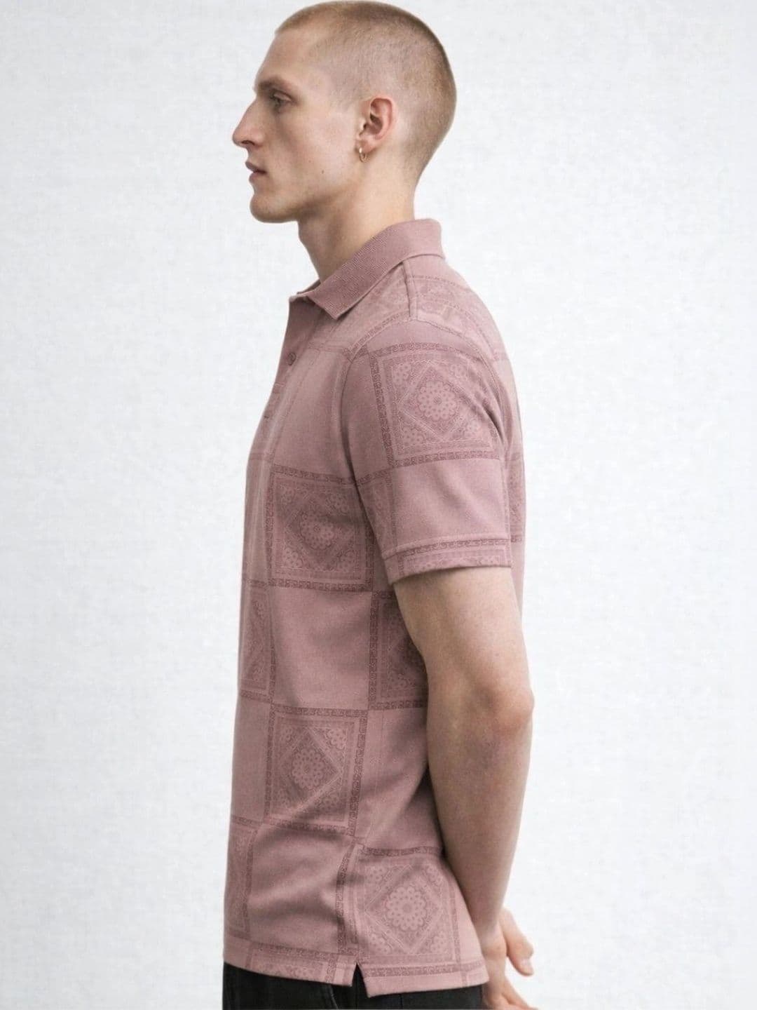HERE&NOW Men Printed Polo Collar T-shirt thumbnail 2