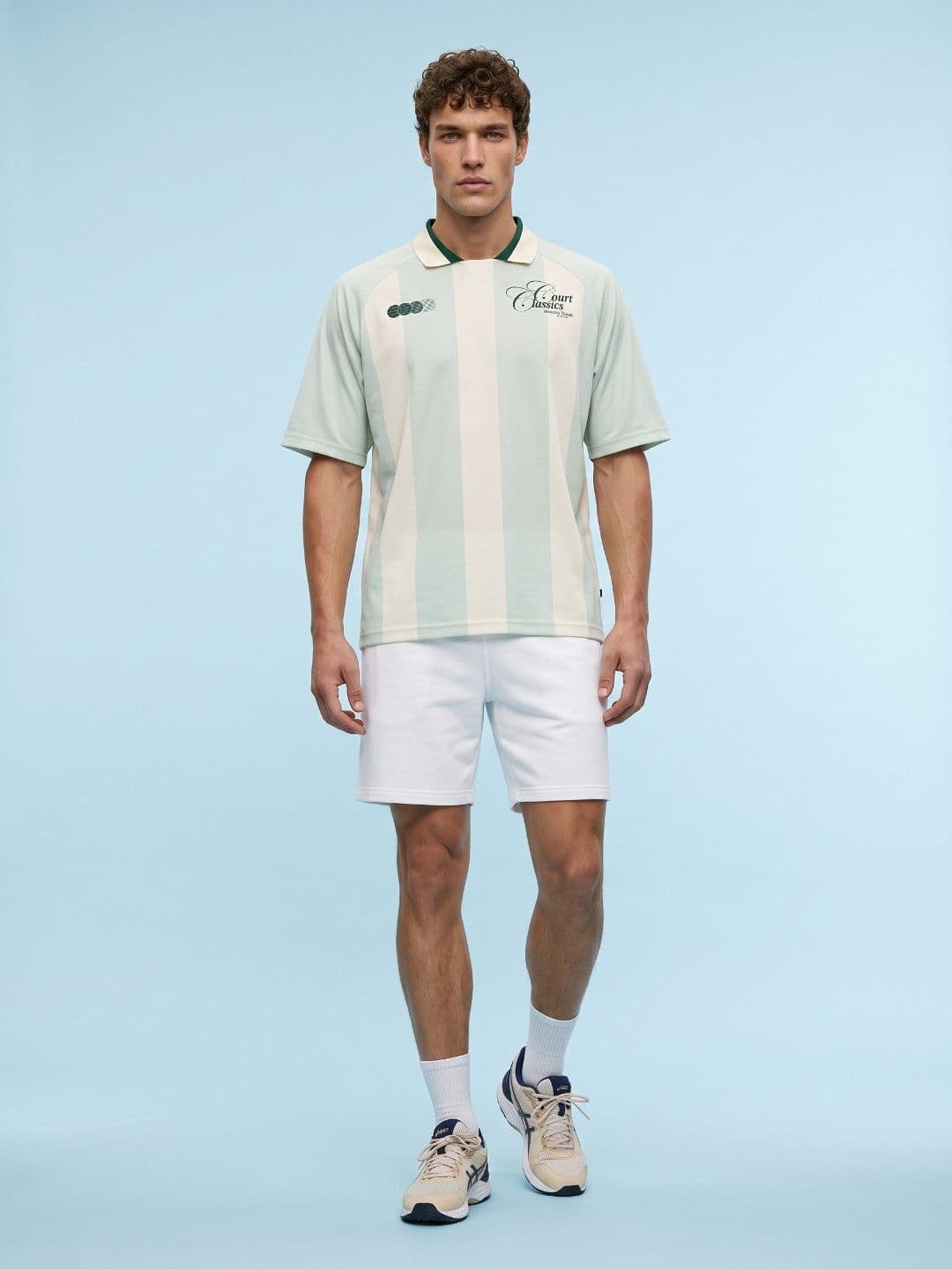 SPORT STREET by glitchez Striped Polo Collar T-shirt thumbnail 4