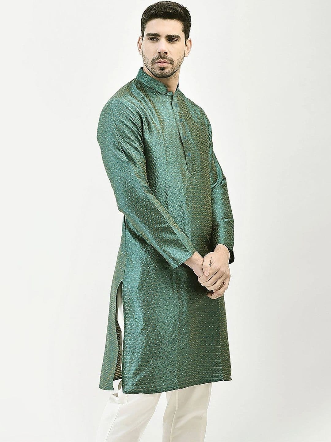 SG LEMAN Men Jacquard Kurta thumbnail 2