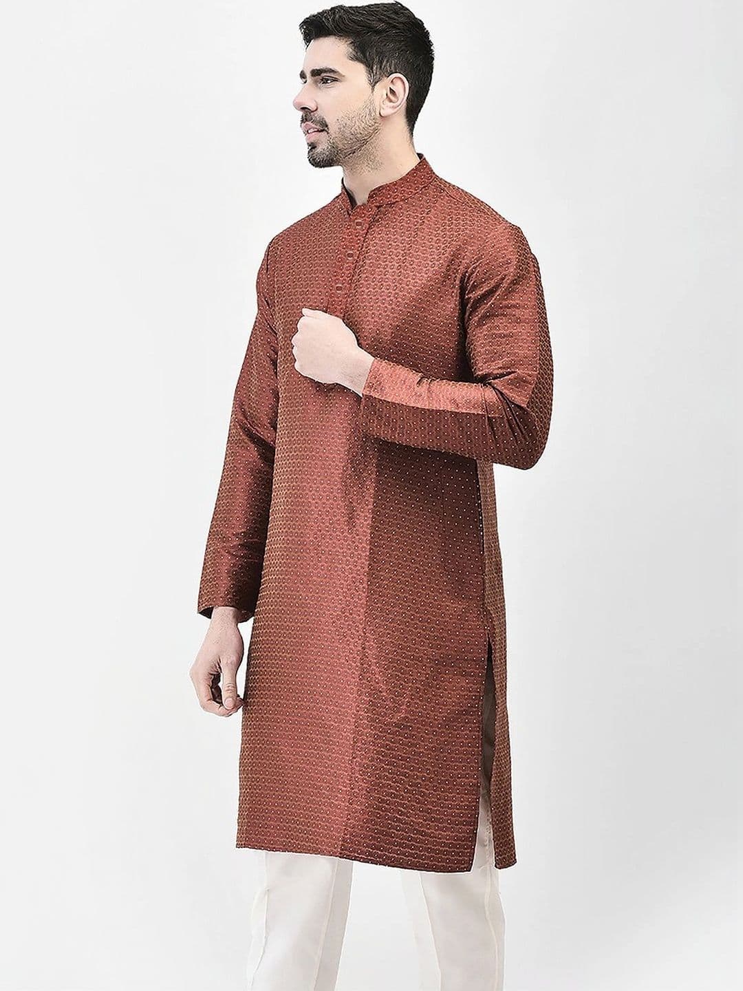 SG LEMAN Men Jacquard Kurta thumbnail 4