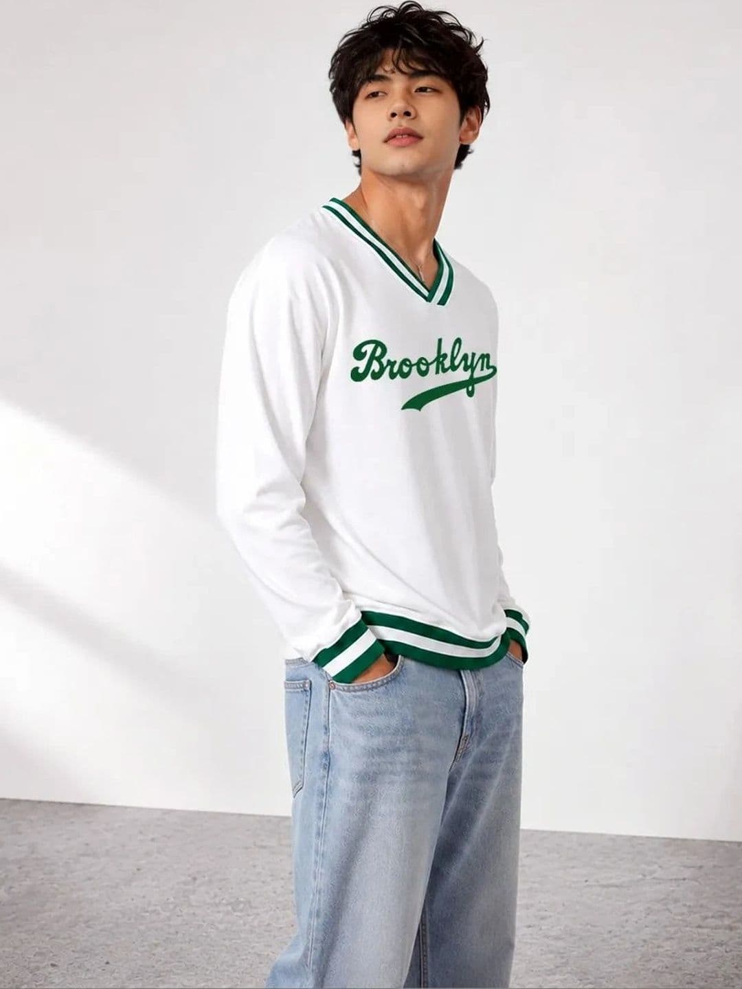 SZN Men Typography Printed V-Neck T-shirt thumbnail 3