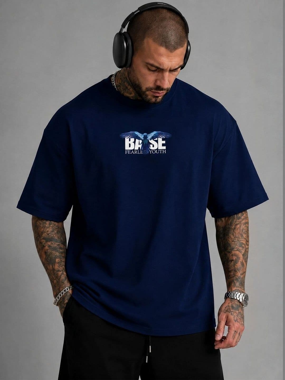 Moda Rapido Men Printed Drop-Shoulder Sleeves T-shirt thumbnail 4