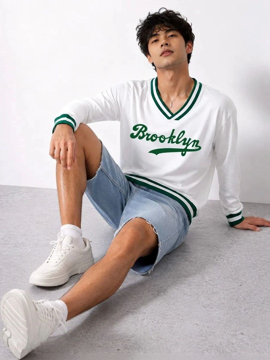 SZN Men Typography Printed V-Neck T-shirt thumbnail 2