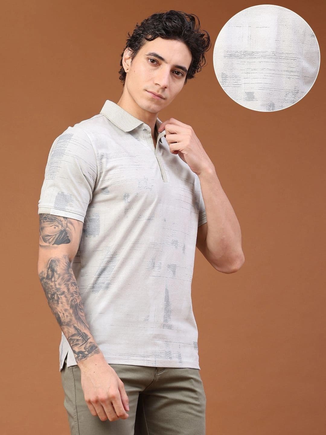V-Mart Men Printed Polo Collar T-shirt thumbnail 4