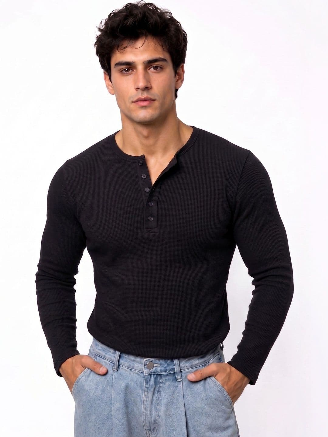 Azizan Men Henley Neck T-shirt thumbnail 4