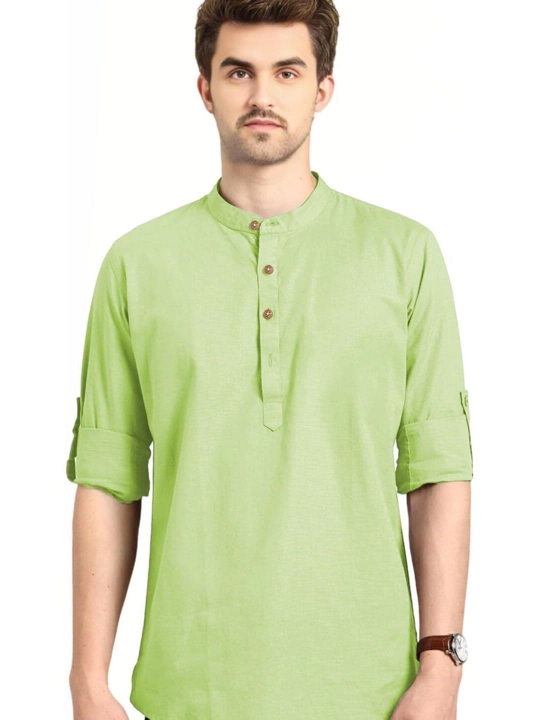 Amrit Trending Men Pack of 2 Cotton Mandarin Collar Kurta thumbnail 5
