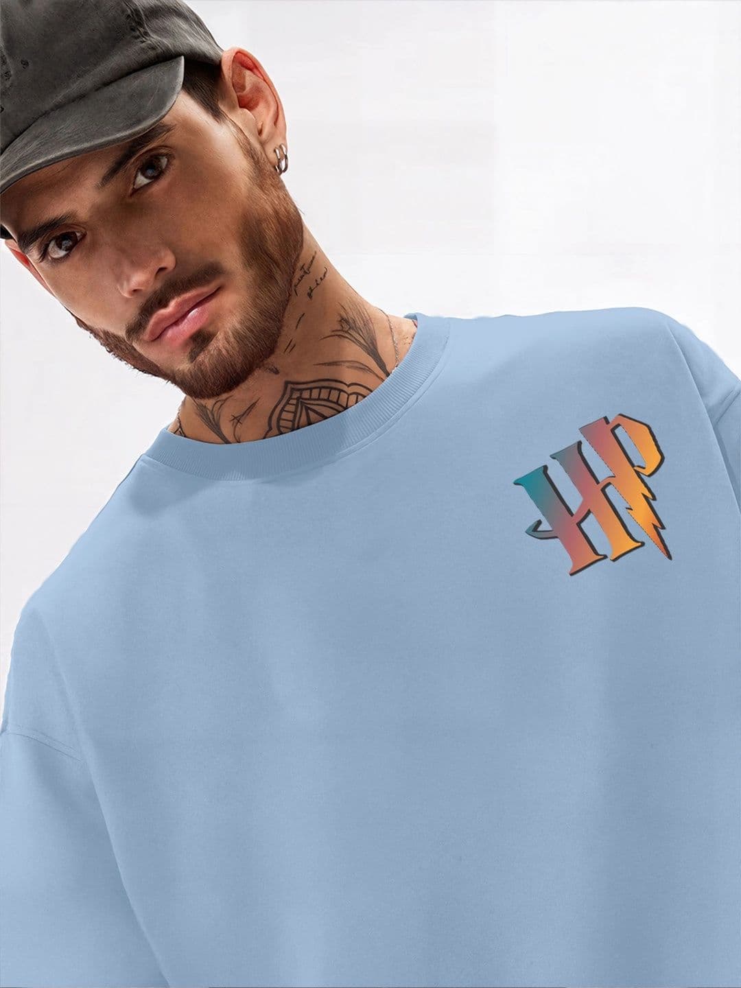 Moda rapido X TOGS & TERRE Men Printed Drop-Shoulder Sleeves Organic Cotton Blend T-shirt thumbnail 3