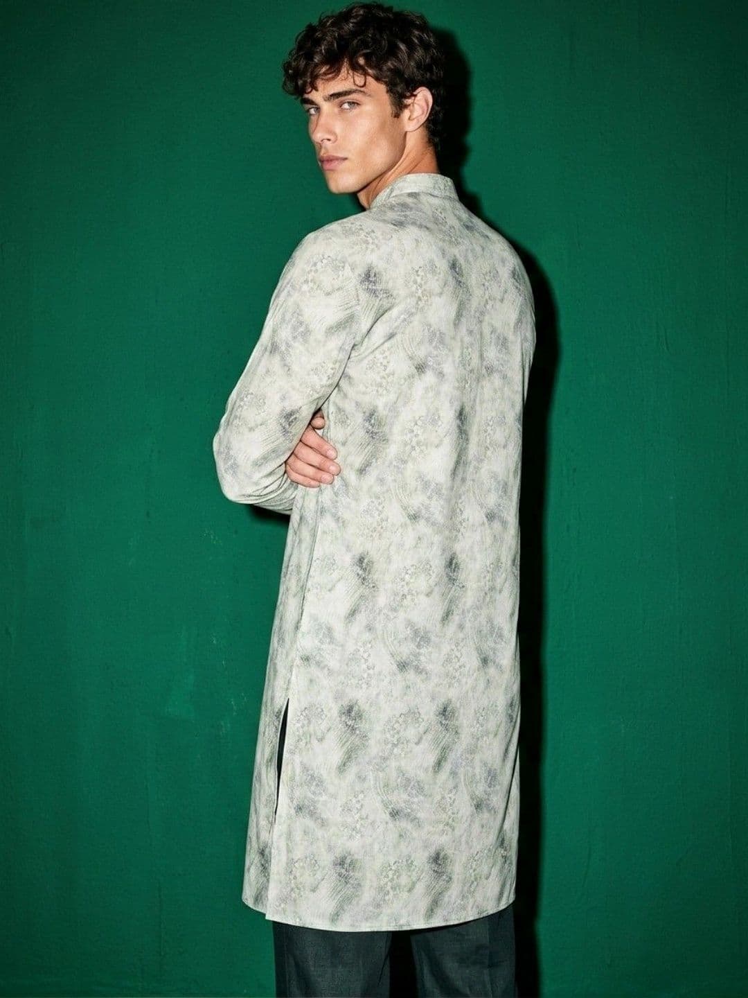 DRIP CHOWK Men Printed Jacquard Kurta thumbnail 6