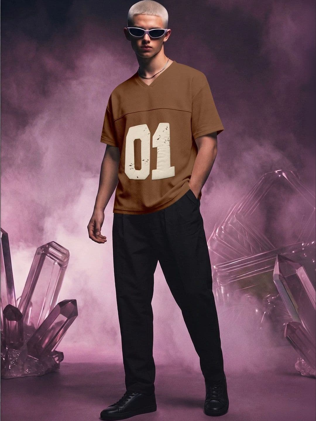 FTX Men Typography V-Neck T-shirt thumbnail 4