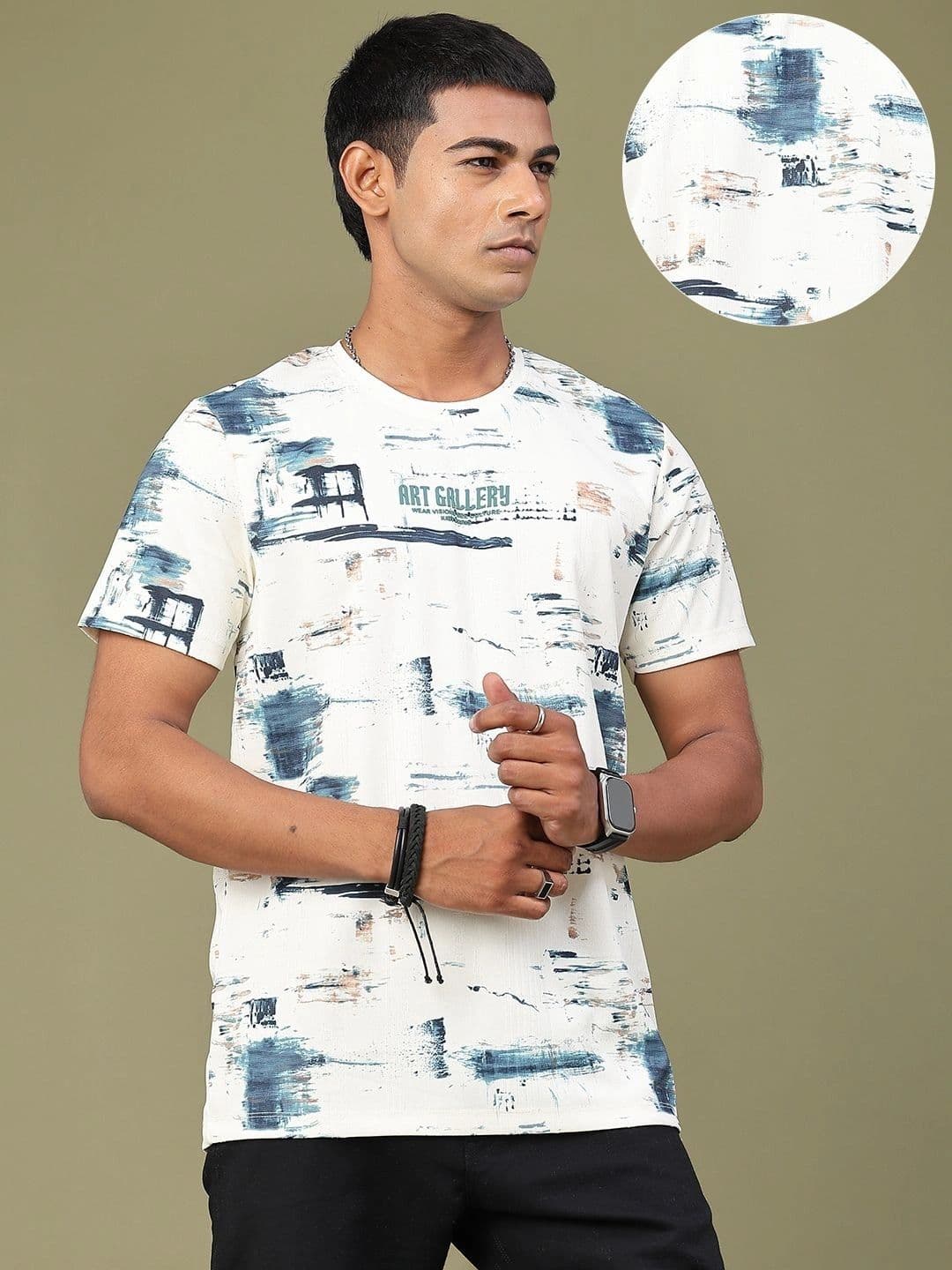V-Mart Men Printed Slim Fit T-shirt thumbnail 2