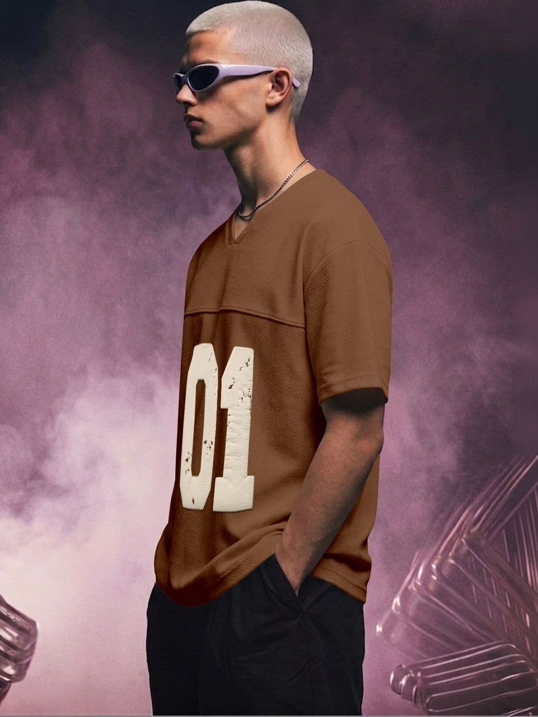 FTX Men Typography V-Neck T-shirt thumbnail 6