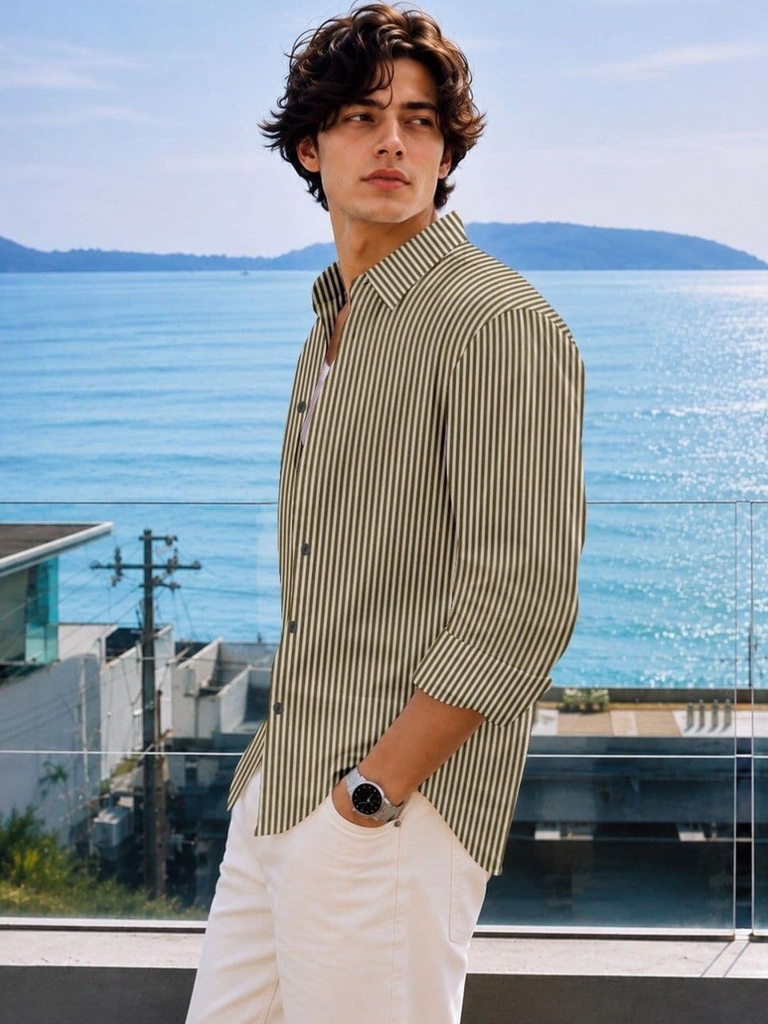RINK ENTERPRISE Men Striped Casual Shirt thumbnail 3