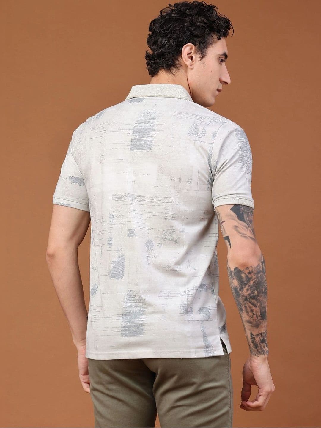 V-Mart Men Printed Polo Collar T-shirt thumbnail 2