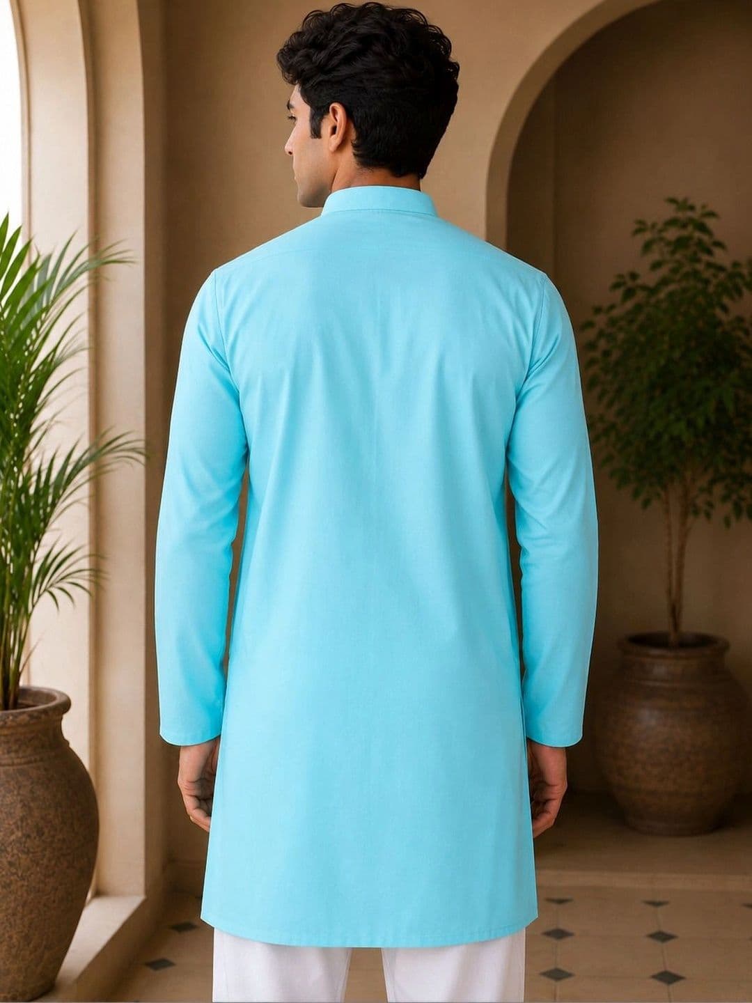House of Pataudi Men Embellished Mirror Work Kurta thumbnail 2