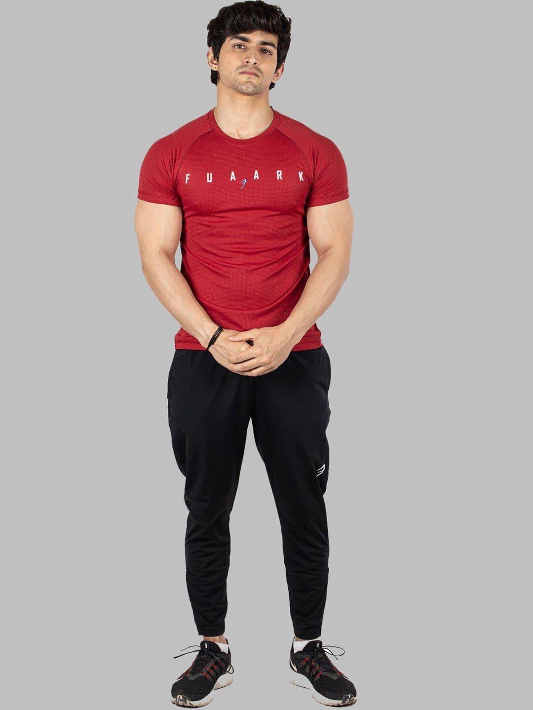 FUAARK Slim Fit Typography Printed Raglan Sleeves Anti Odour Gym T-shirt thumbnail 3