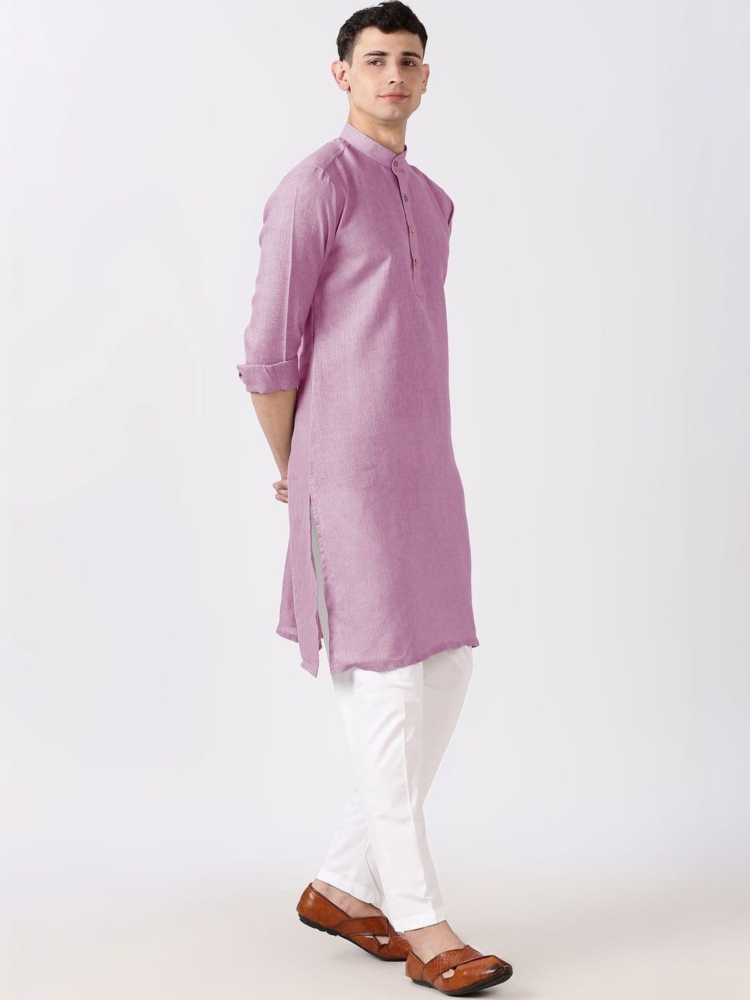 Anouk Men Cotton Linen Long Kurta thumbnail 6