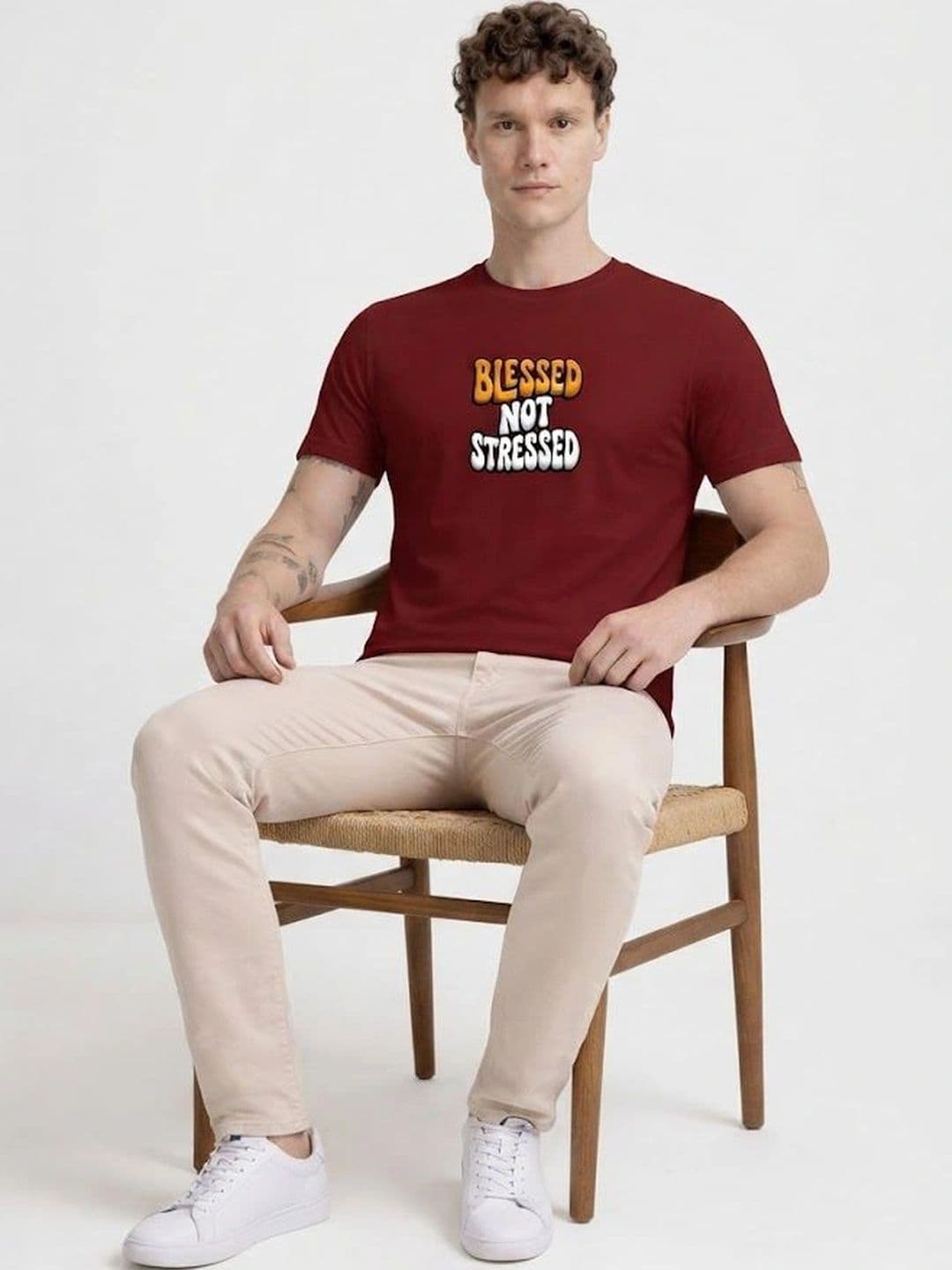 BAESD Men Typography Printed T-shirt thumbnail 2