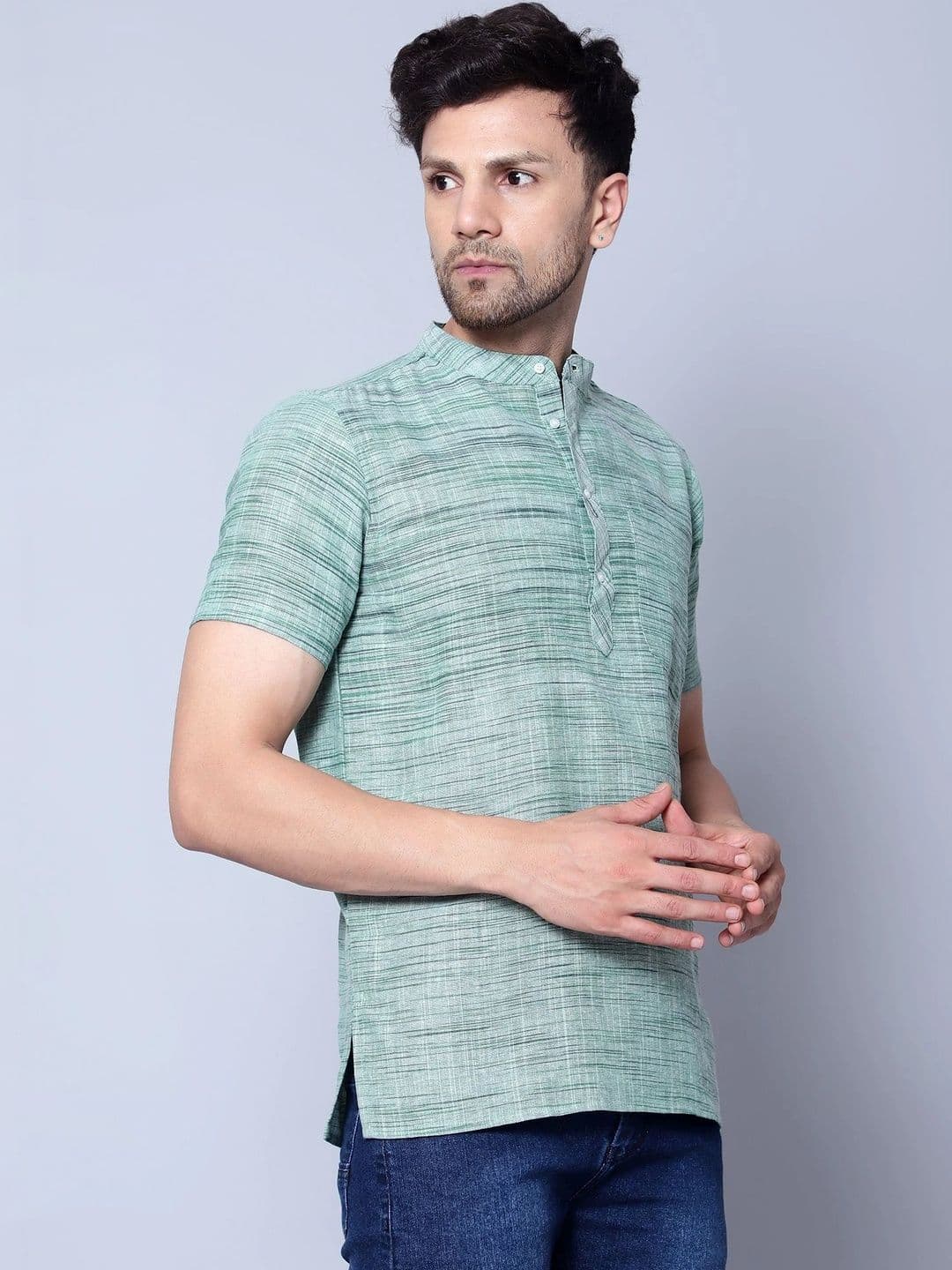 Latest Chikan Garments Men Khadi Kurta thumbnail 3