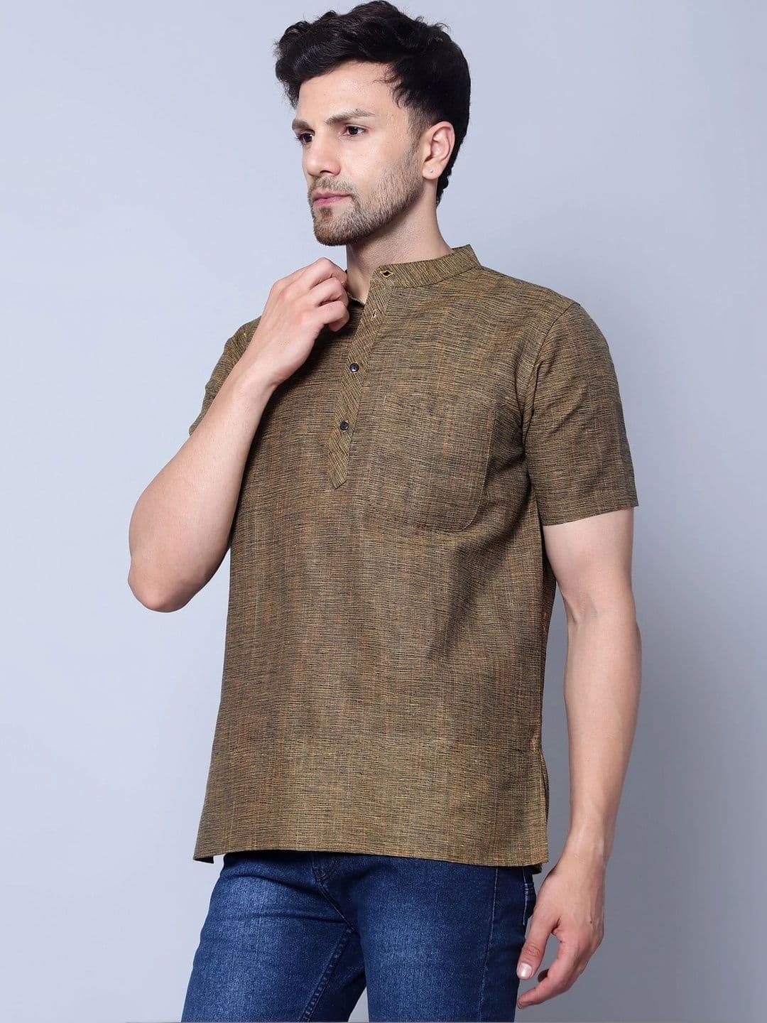Latest Chikan Garments Men Khadi Kurta thumbnail 2