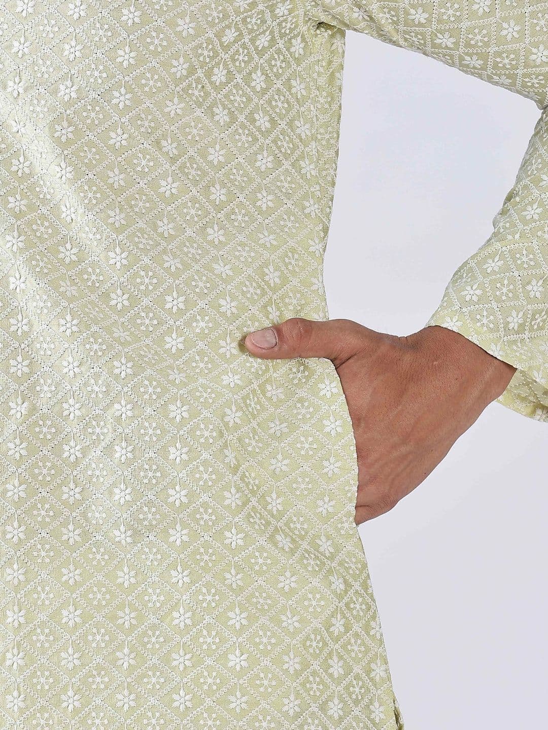 Anouk Men Geometric Embroidery Knee Length Straight Kurta thumbnail 5