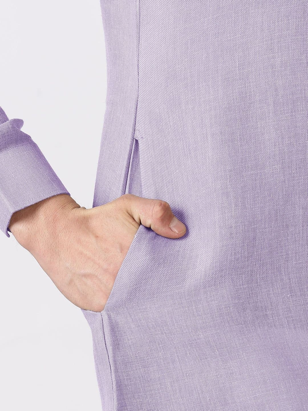 Anouk Men Cotton Linen Long Kurta thumbnail 3