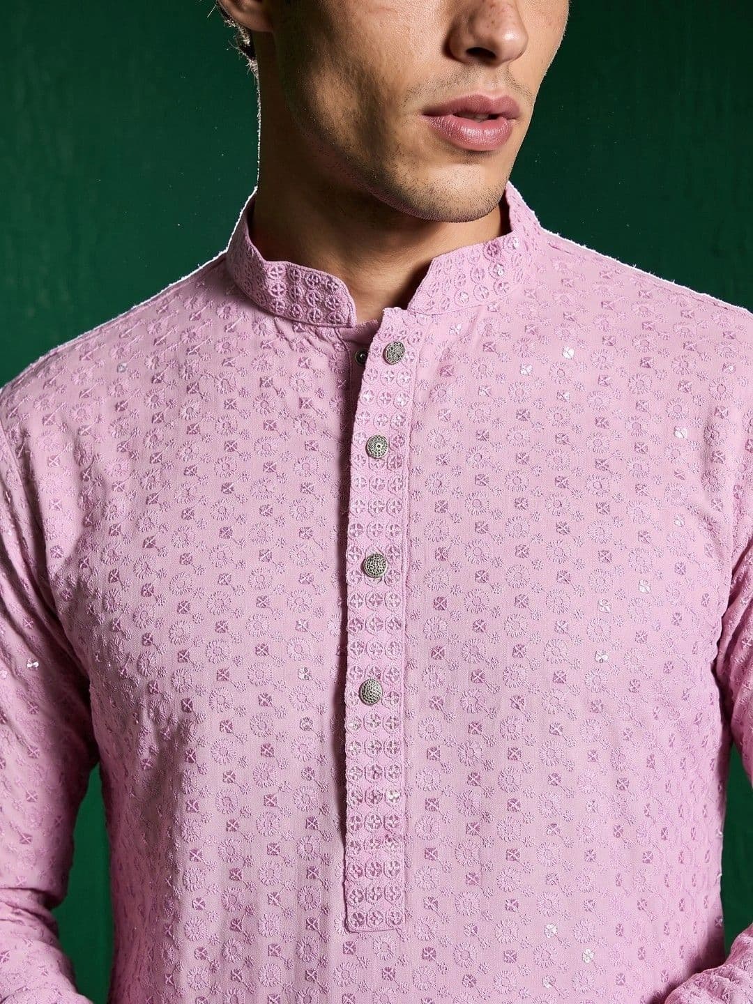 DRIP CHOWK Men Embellished Sequinned Kurta thumbnail 4