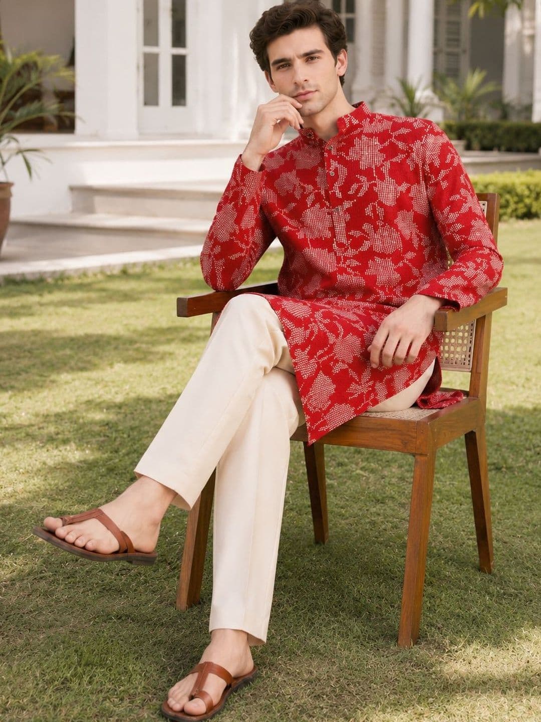 Anouk Men Floral Printed Kurta thumbnail 2