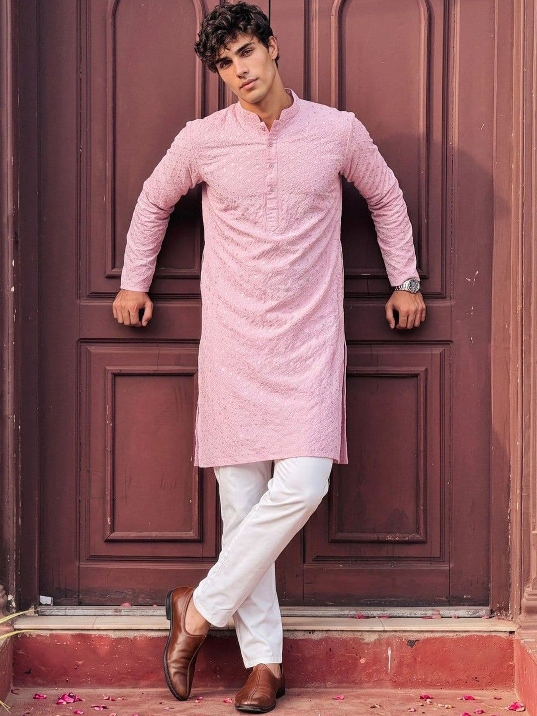 DRIP CHOWK Men Embellished Sequinned Kurta thumbnail 3