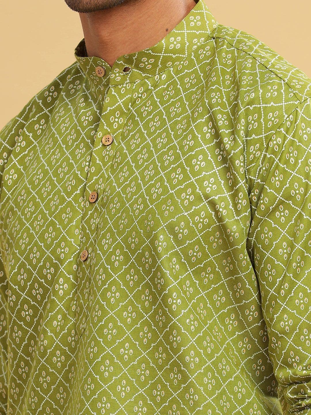 Anouk Printed Band Collar Straight Long Kurta thumbnail 4