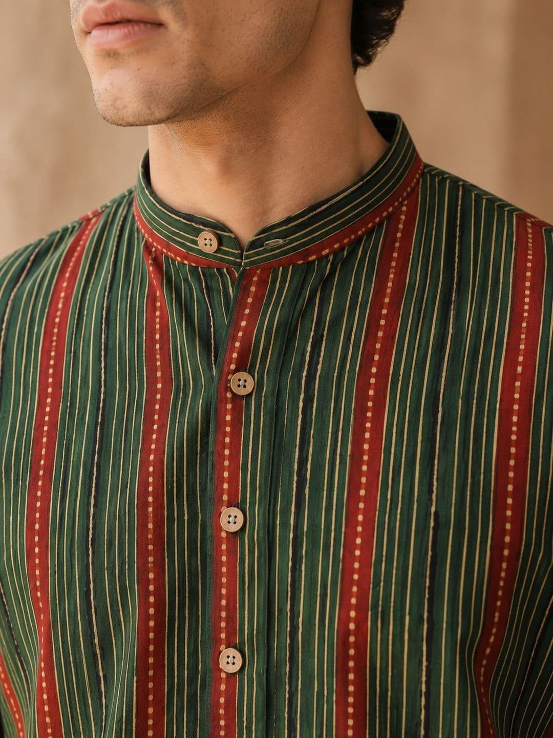 Anouk Men Cotton Striped Kurta thumbnail 2