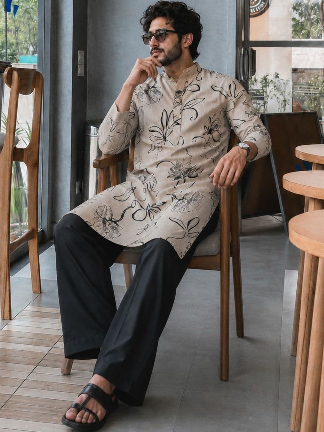 Anouk Men Floral Printed Floral Kurta thumbnail 2