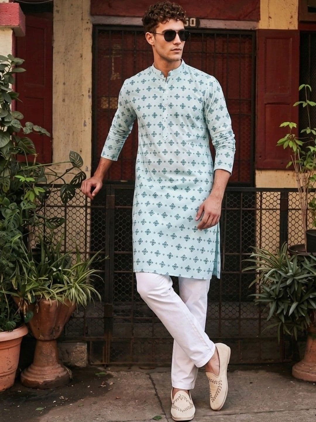 DRIP CHOWK Men Geometric Printed Kurta thumbnail 4