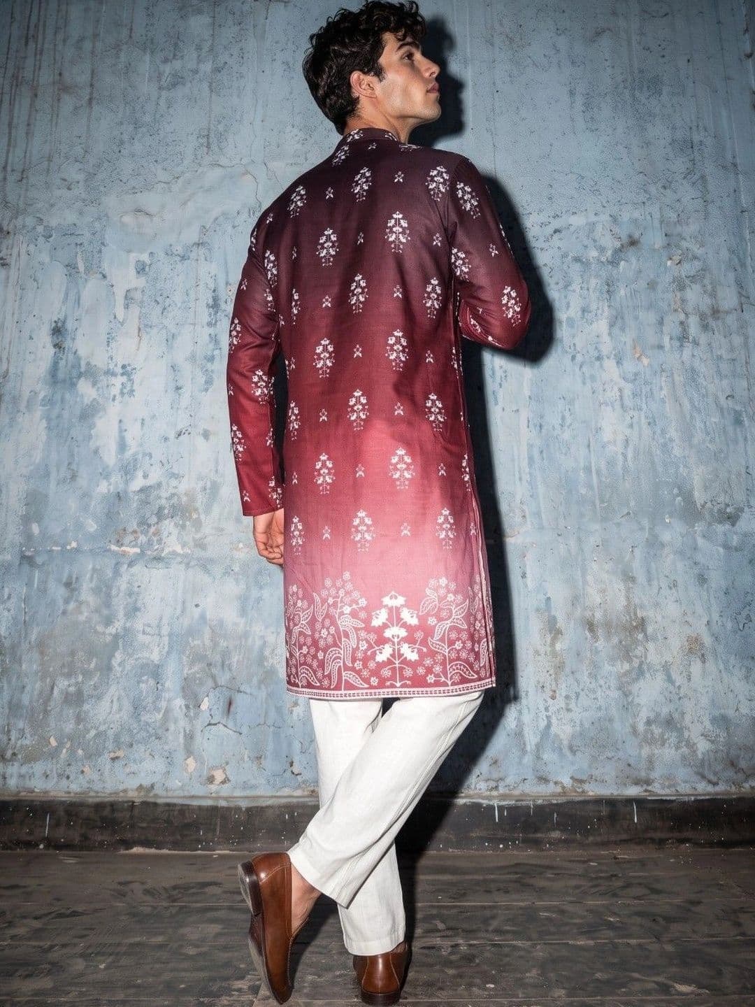DRIP CHOWK Men Cotton Floral Printed Kurta thumbnail 2