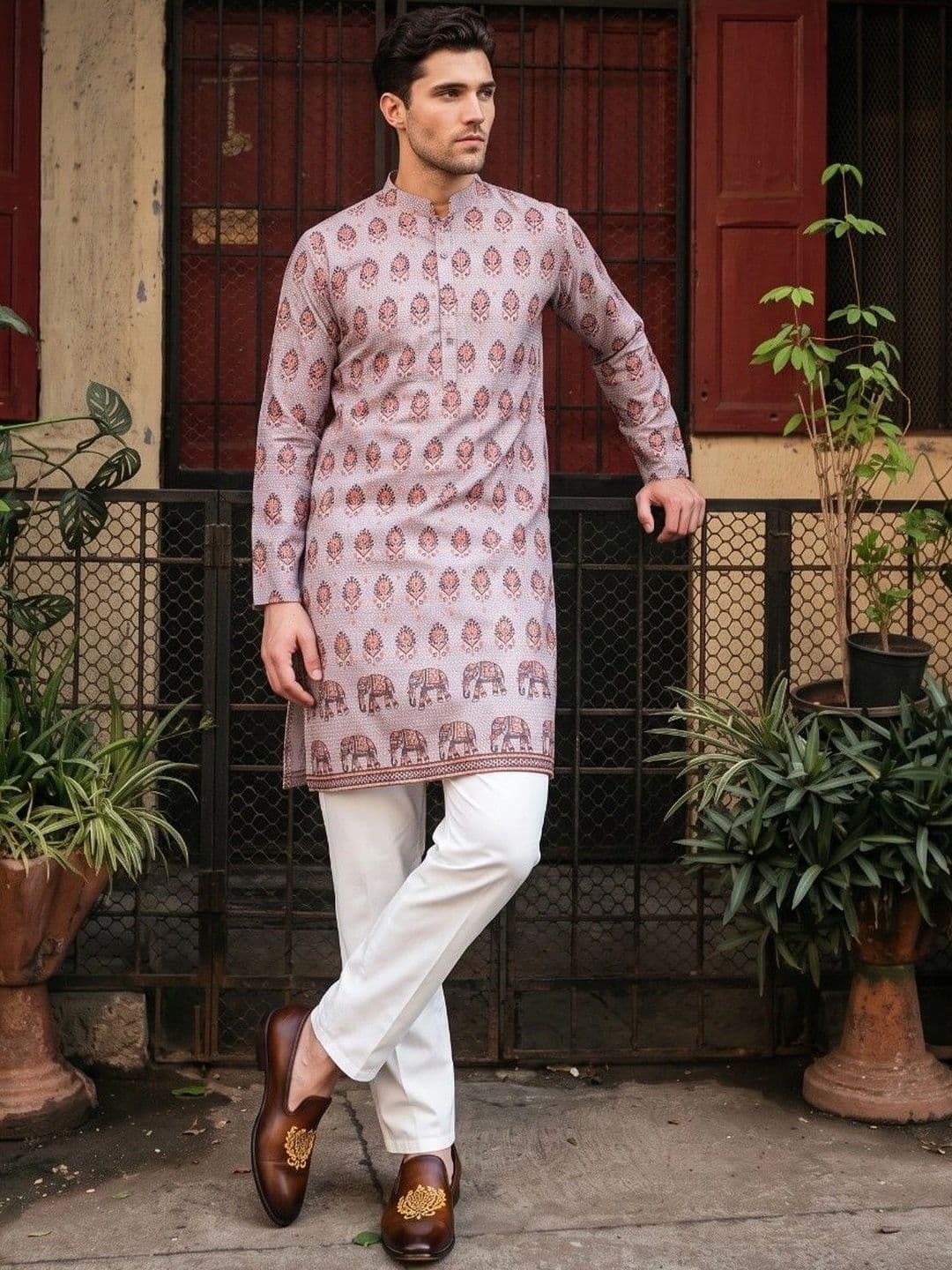 DRIP CHOWK Men Ethnic Motifs Printed Indie Prints Kurta thumbnail 5