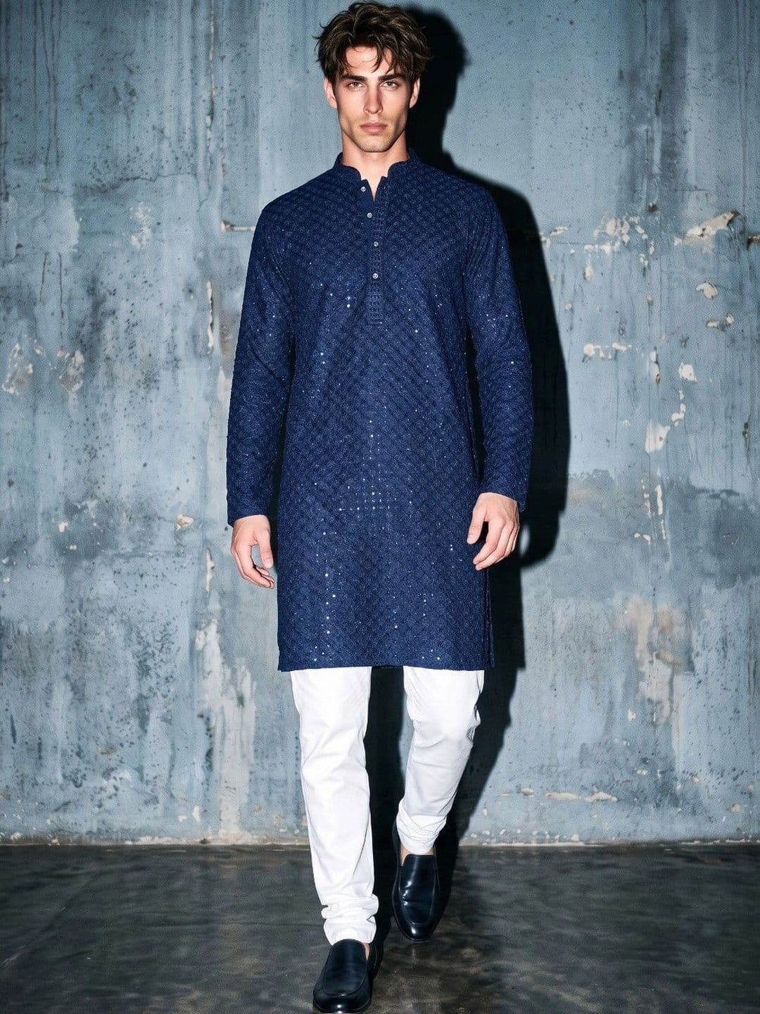 DRIP CHOWK Men Embellished Sequinned Kurta thumbnail 5