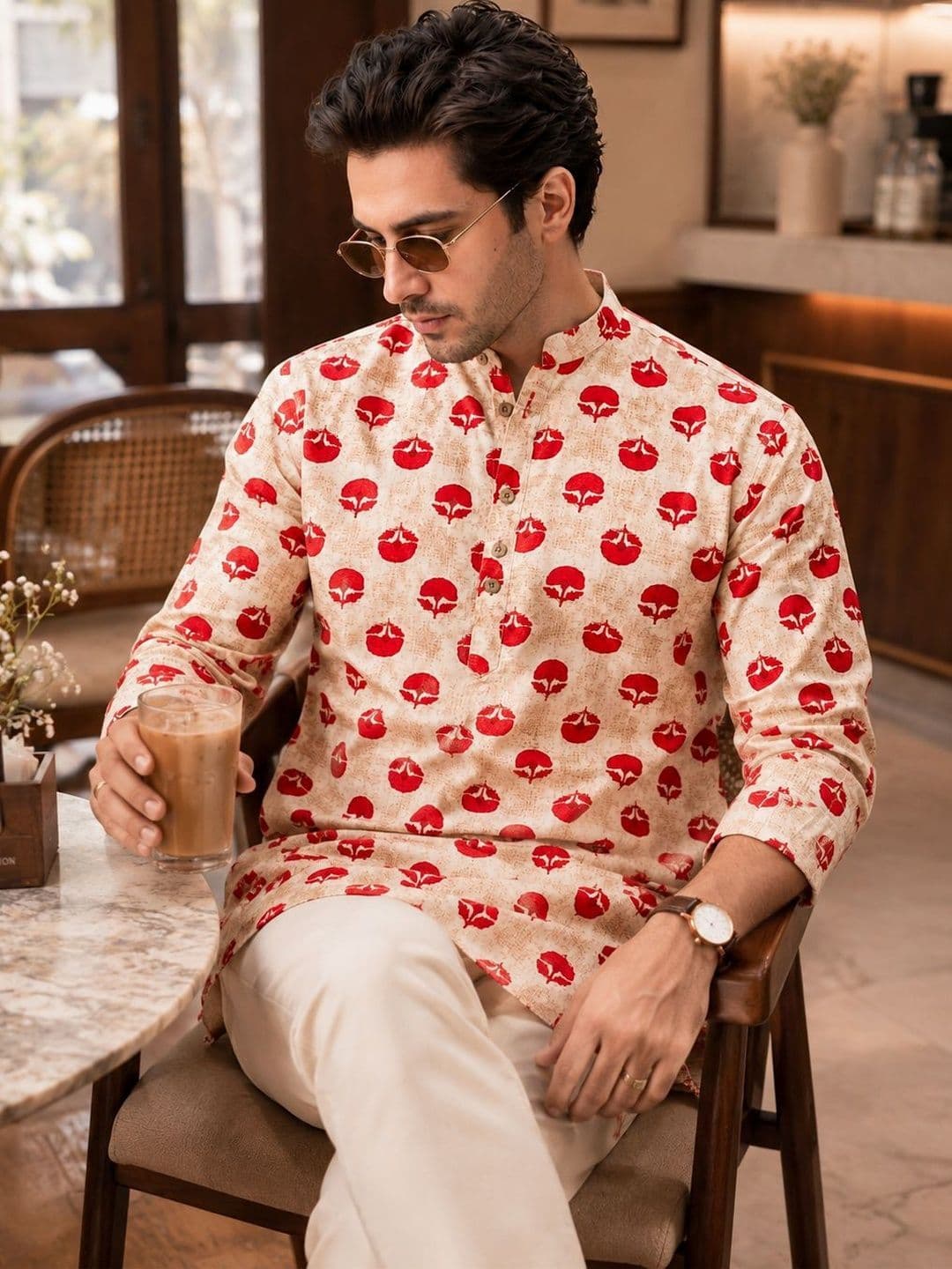 Anouk Men Ethnic Motifs Printed Block Print Kurta thumbnail 6