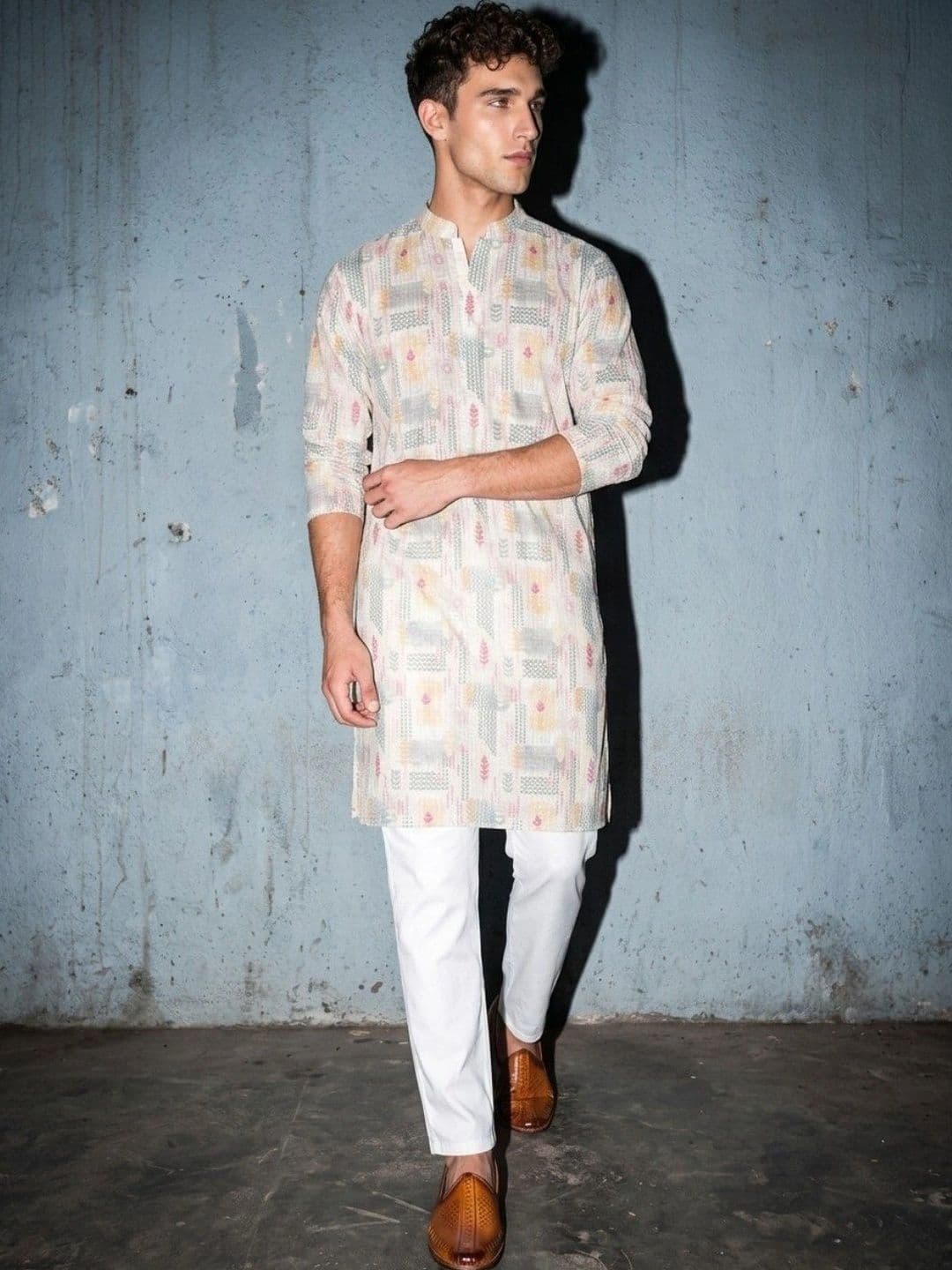 DRIP CHOWK Men Ethnic Motifs Embroidered Thread Work Kurta - view 1