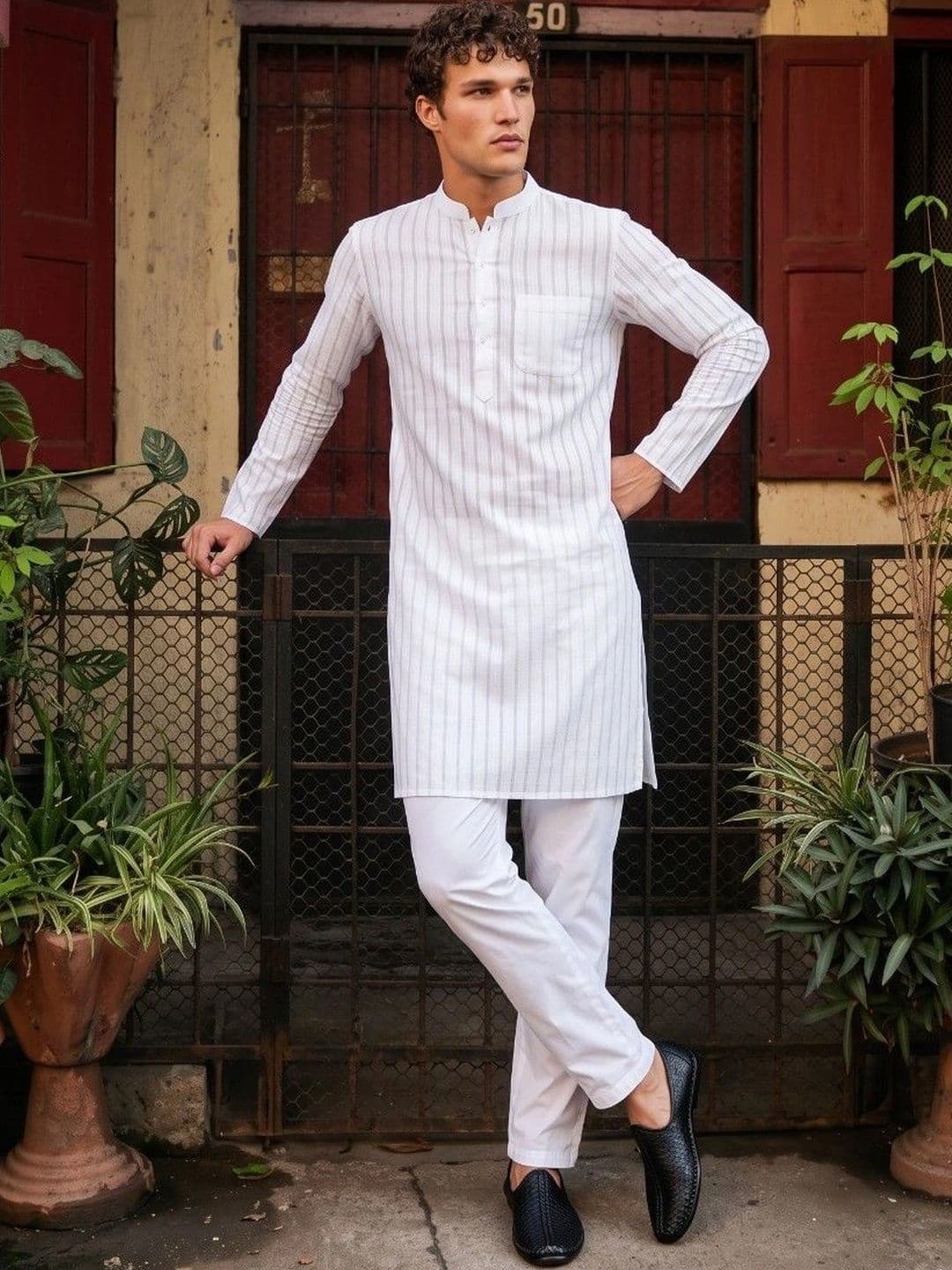 DRIP CHOWK Men Striped Kurta thumbnail 2