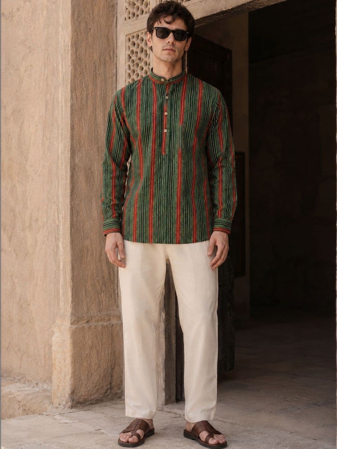 Anouk Men Cotton Striped Kurta thumbnail 3
