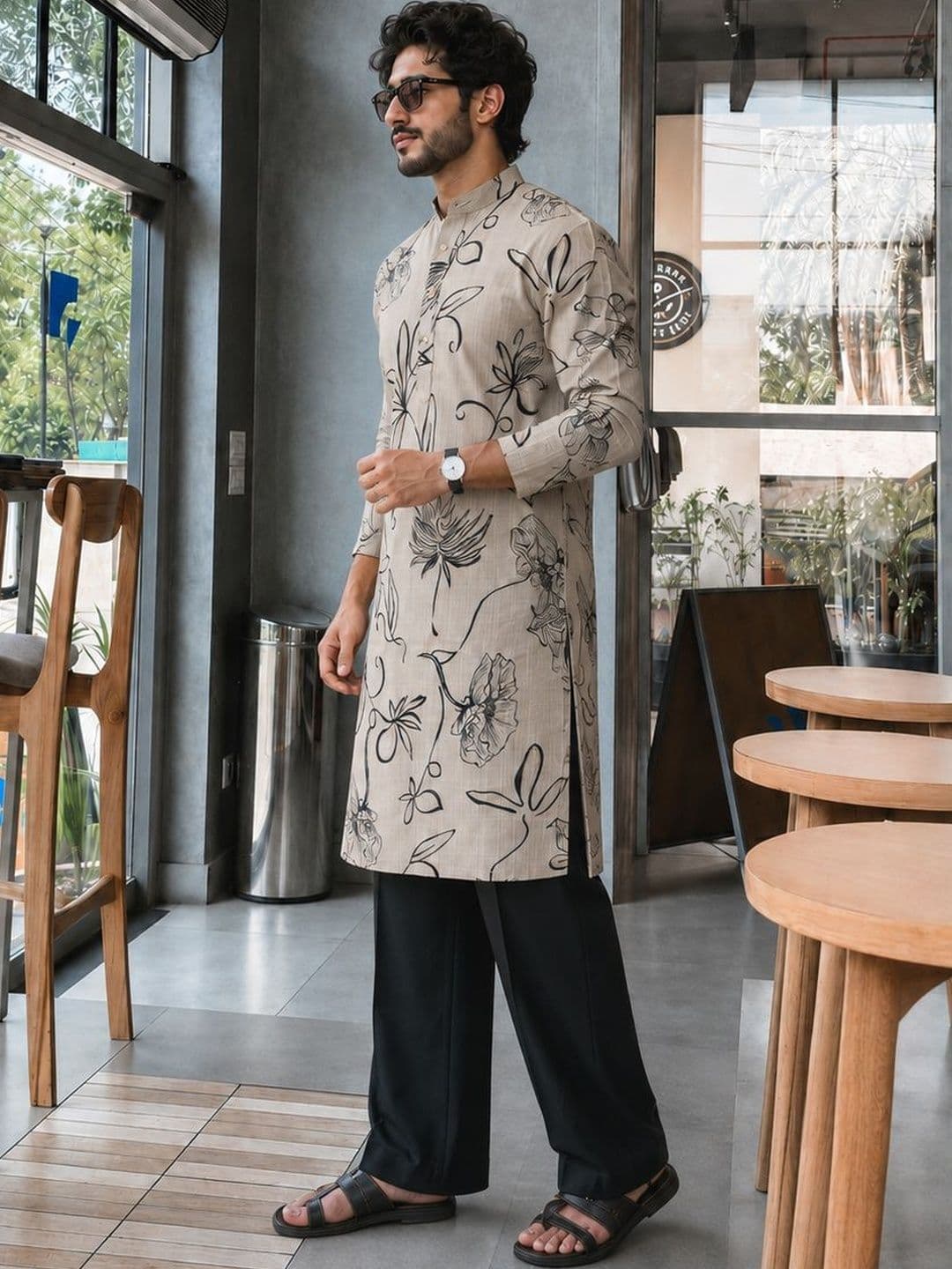 Anouk Men Floral Printed Floral Kurta thumbnail 3