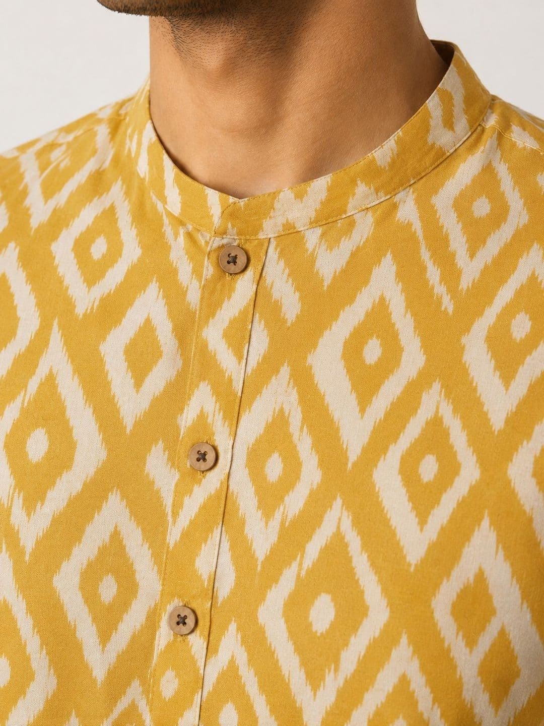 Anouk Men Geometric Printed Indie Prints Kurta thumbnail 2