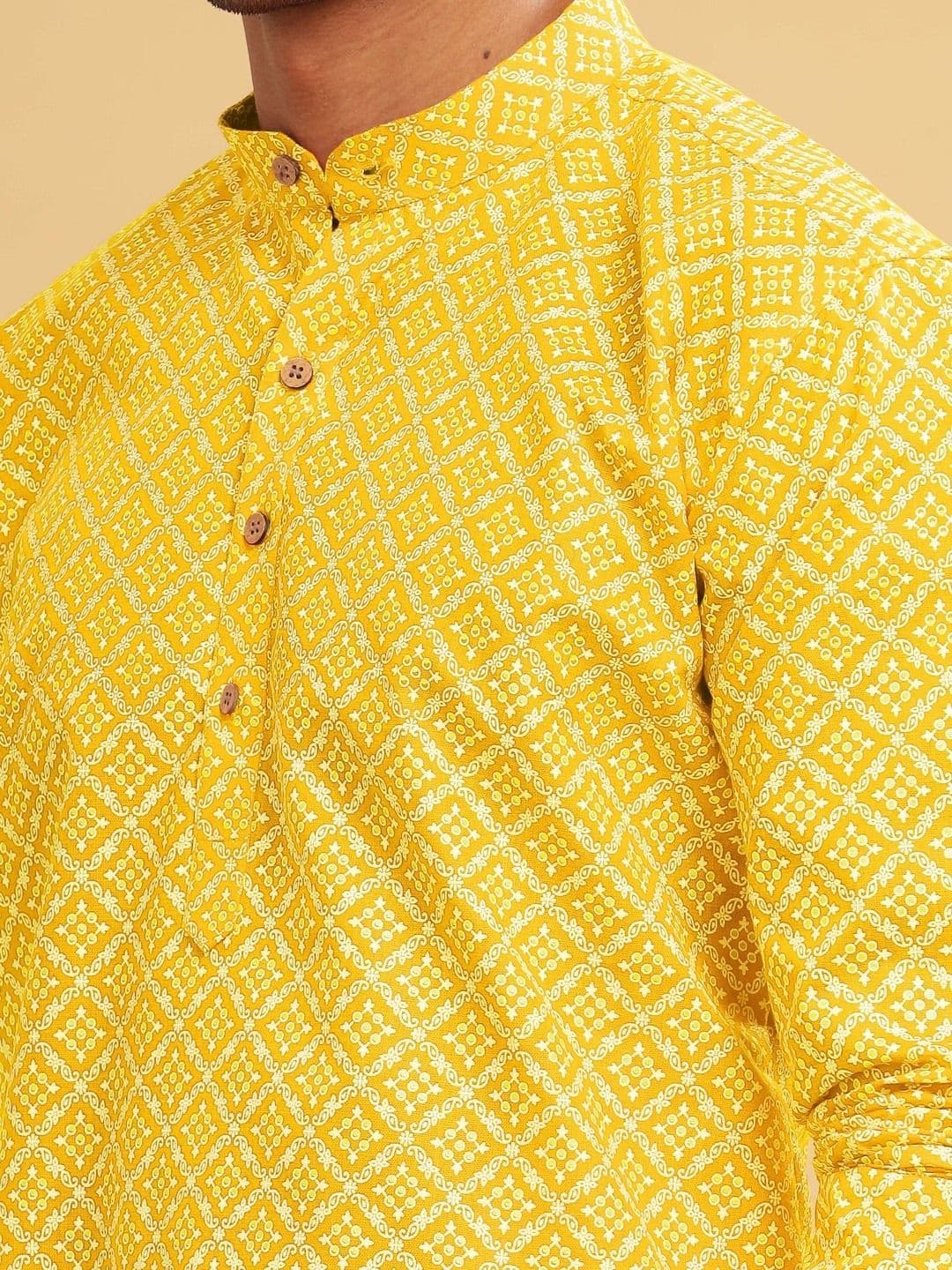 Anouk Printed Band Collar Straight Long Kurta thumbnail 2