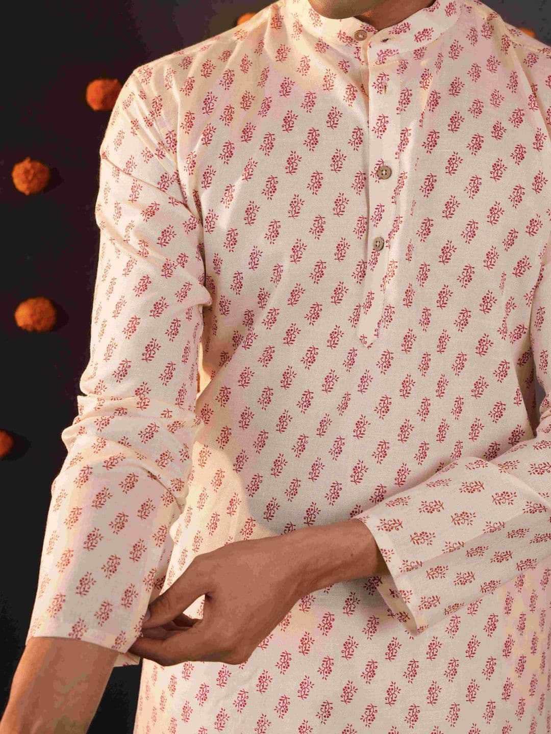 Anouk Printed Mandarin Collar Knee Length Straight Kurta thumbnail 2