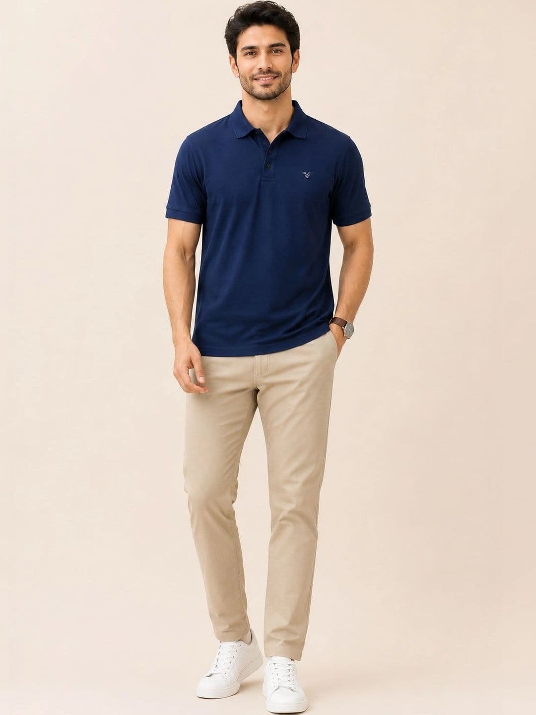 SZN Men Brand Logo Polo Collar Regular Fit T-shirt thumbnail 5