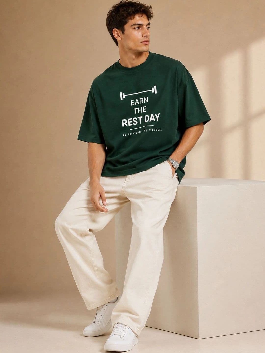 Roadster Men Typography Printed Drop-Shoulder Sleeves T-shirt thumbnail 2