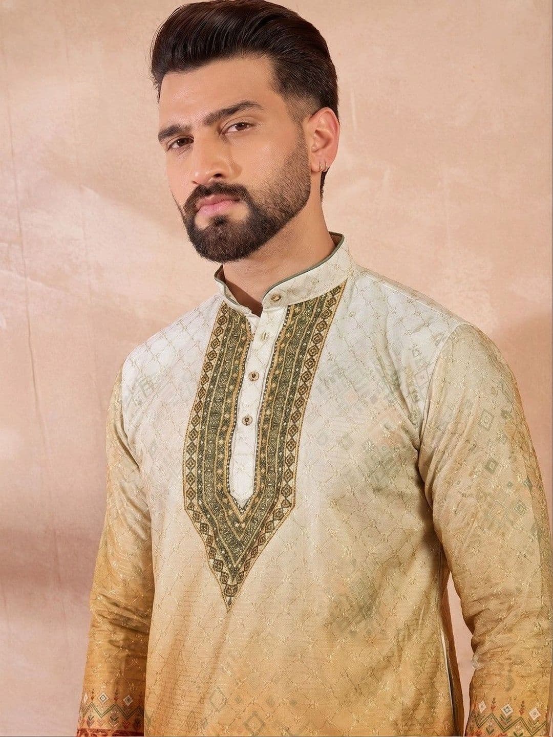 VELKYNOX Men Thread Work Kurta thumbnail 3