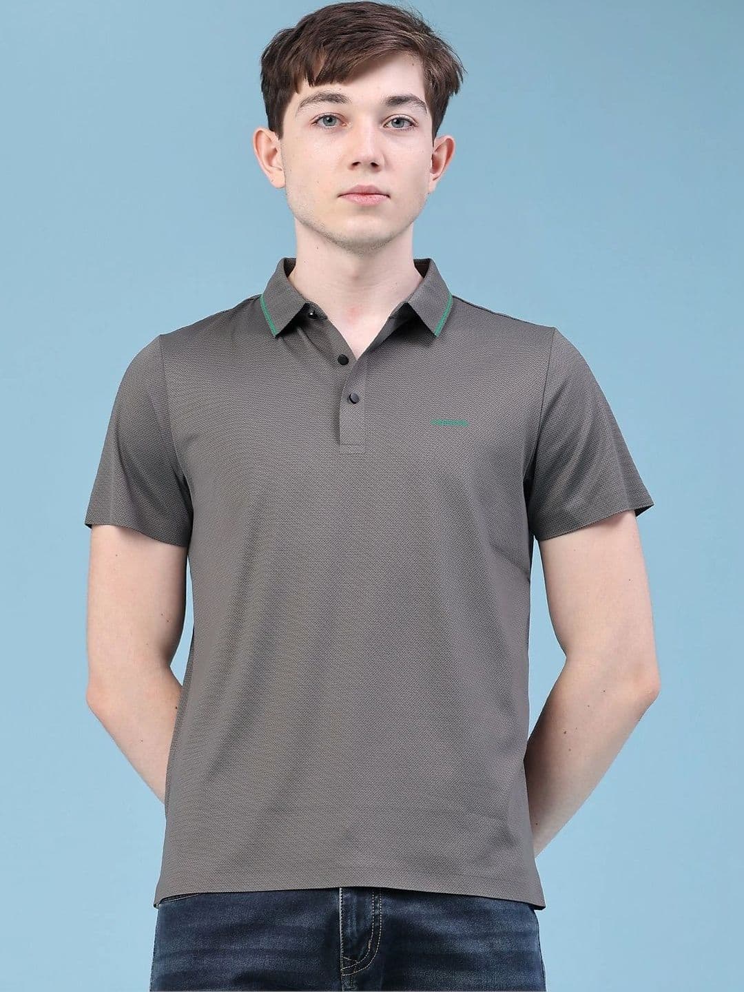 V-Mart Men Polo Collar Slim Fit T-shirt - view 1