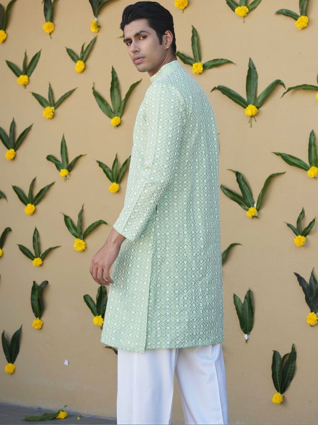 Anouk Men Geometric Embroidery Knee Length Straight Kurta thumbnail 6