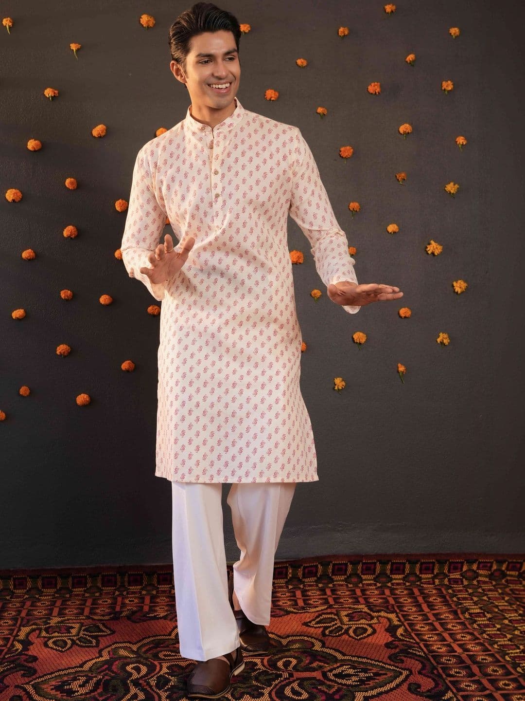 Anouk Printed Mandarin Collar Knee Length Straight Kurta thumbnail 5